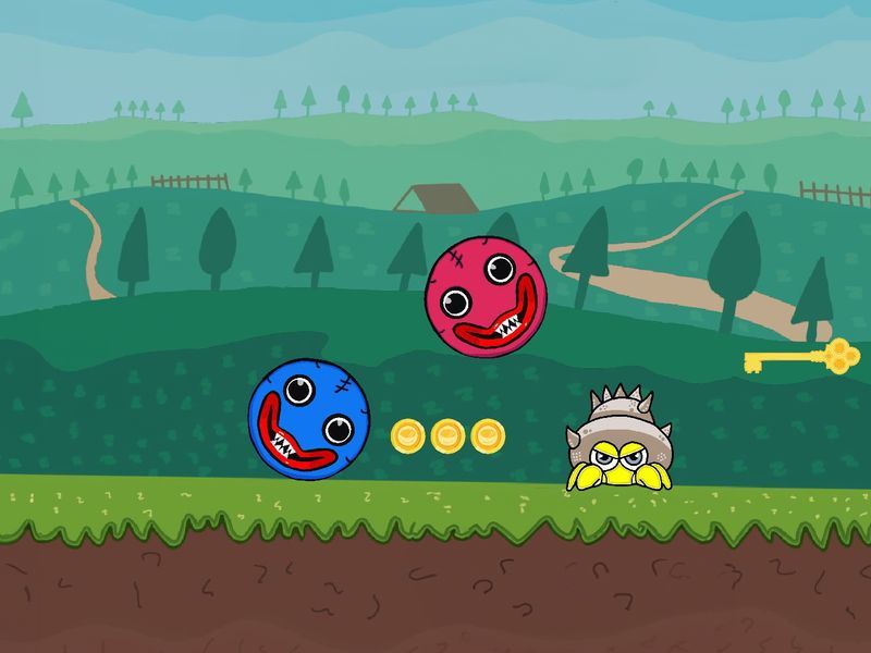 Blue and Red Ball