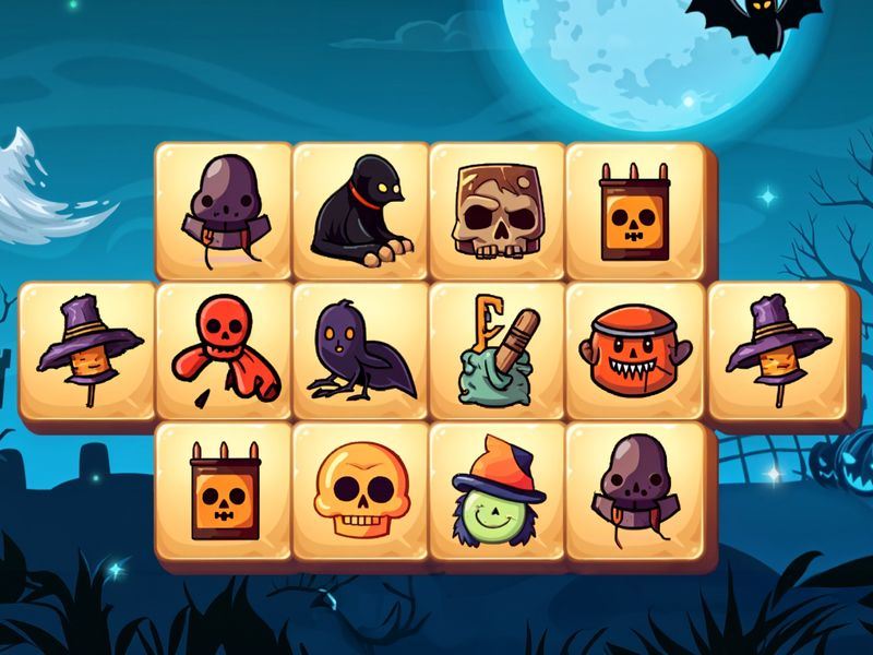 Halloween-Fliesen-Mahjong